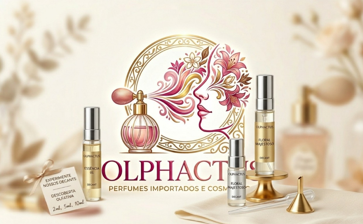Frasco de perfume Olphactus em mármore preto com fumaça dourada